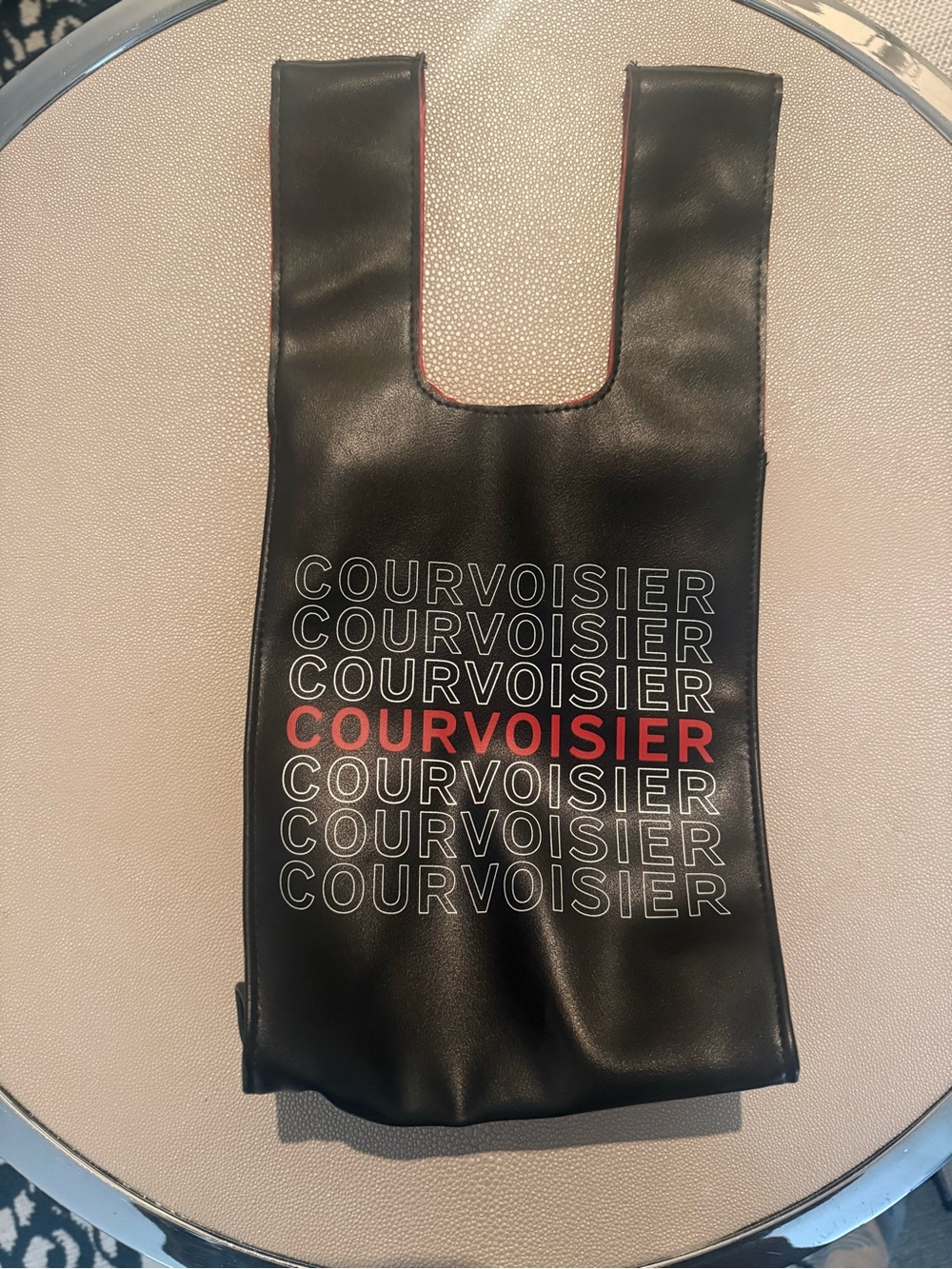 NEW Courvoisier Black & Red Wine Bottle Carrier Tote Bag